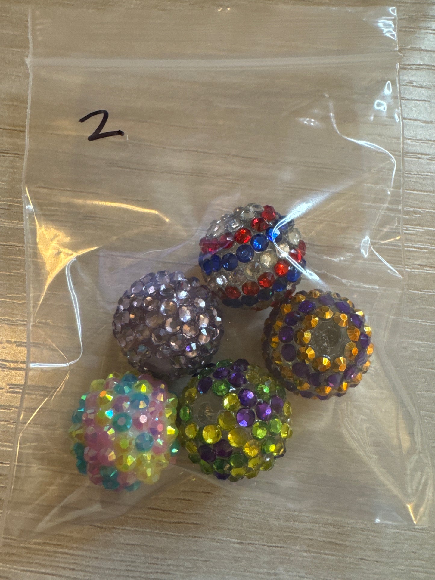 20mm Rhinestone Bead - Mixed Bag(5)
