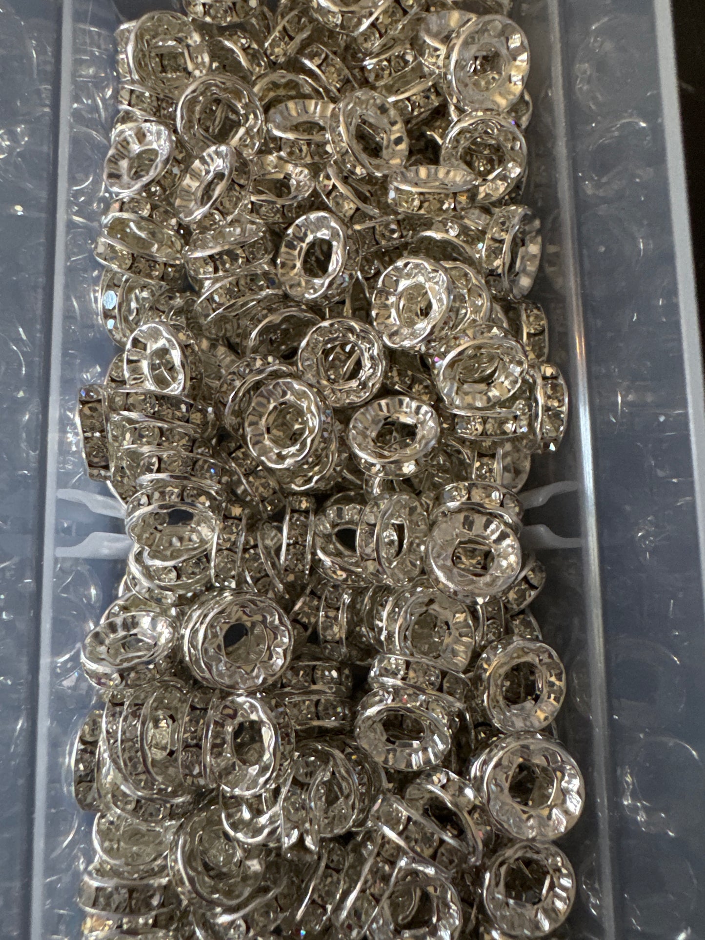 Large Hole Silver Plated Spacer Beads - Mixed Bag (25)