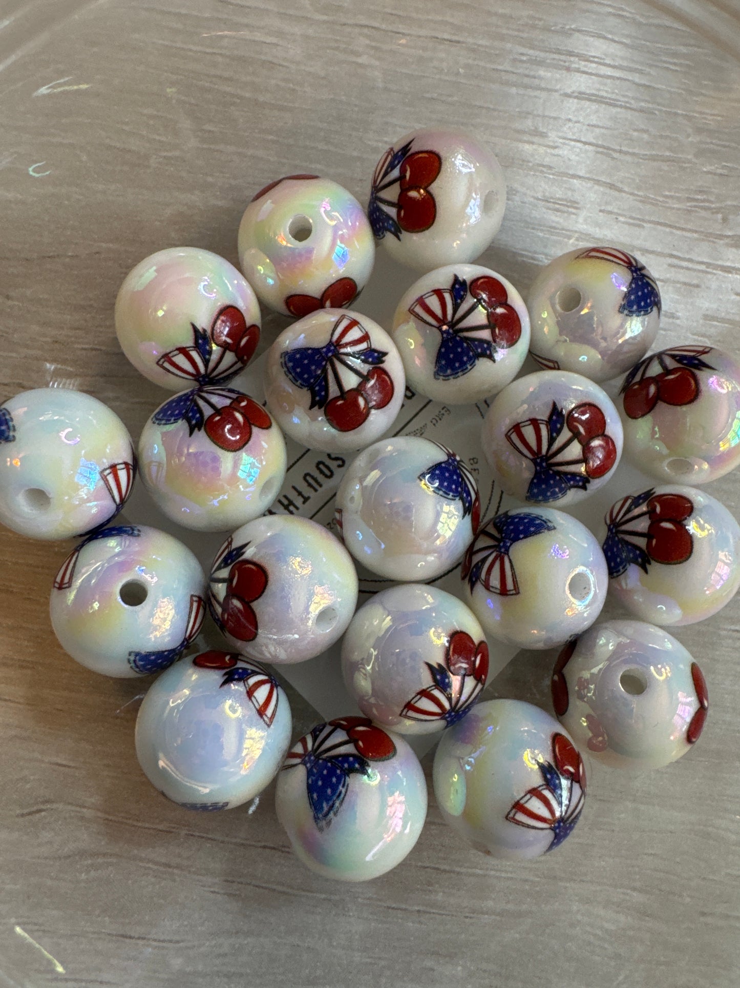 16mm Cherry Bow Beads