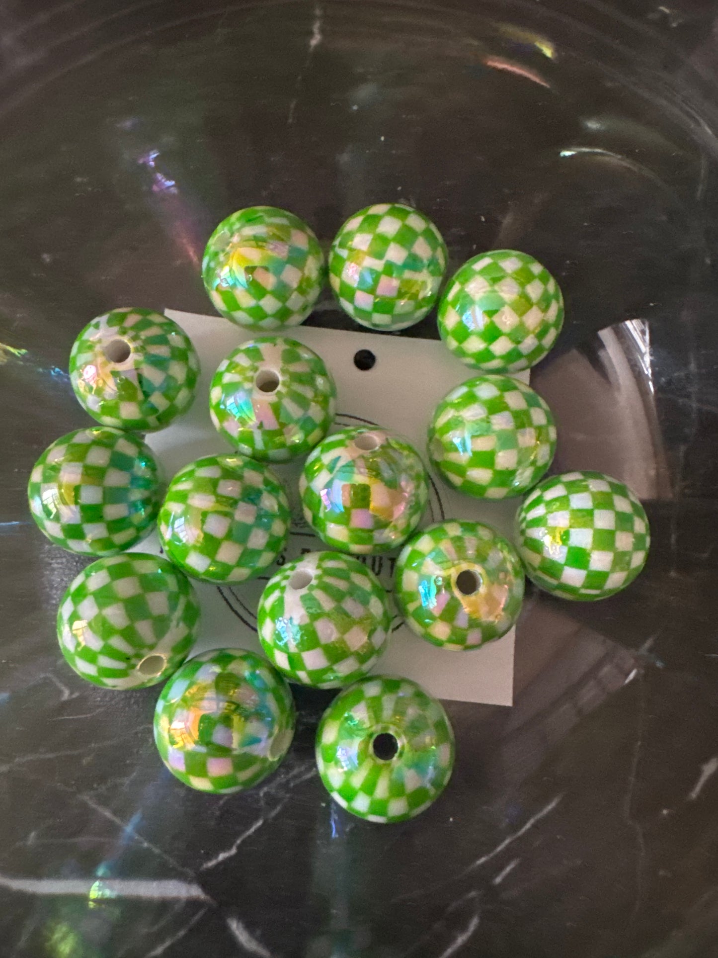 16mm Checkerboard Acrylic beads