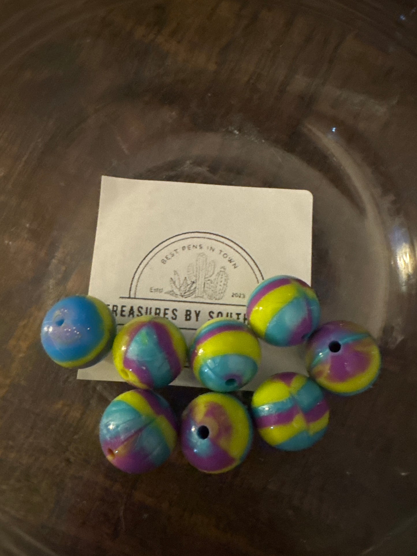 15mm Round Shimmer Opal Silicone Beads (Swirl & Confetti)
