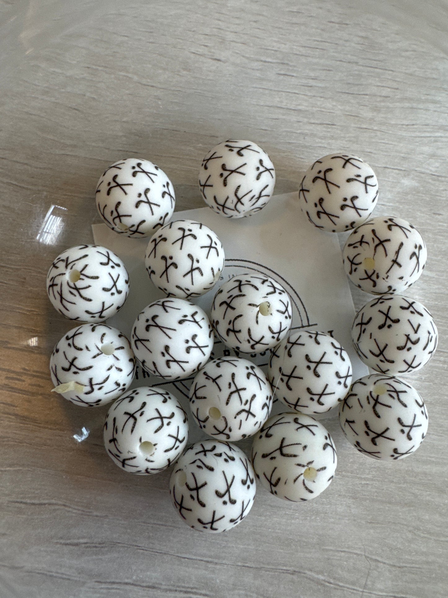 15mm Hockey Silicone Beads