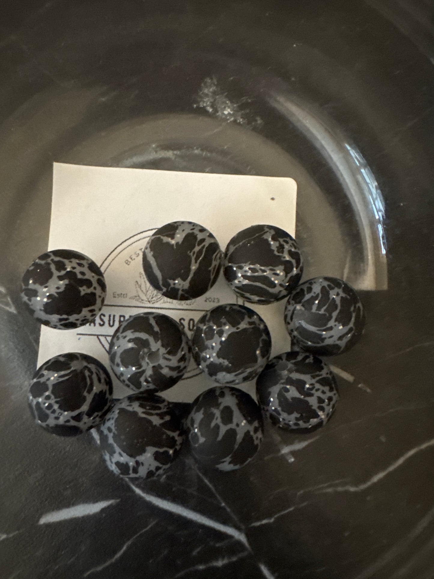 15mm Cow Print Silicone Beads