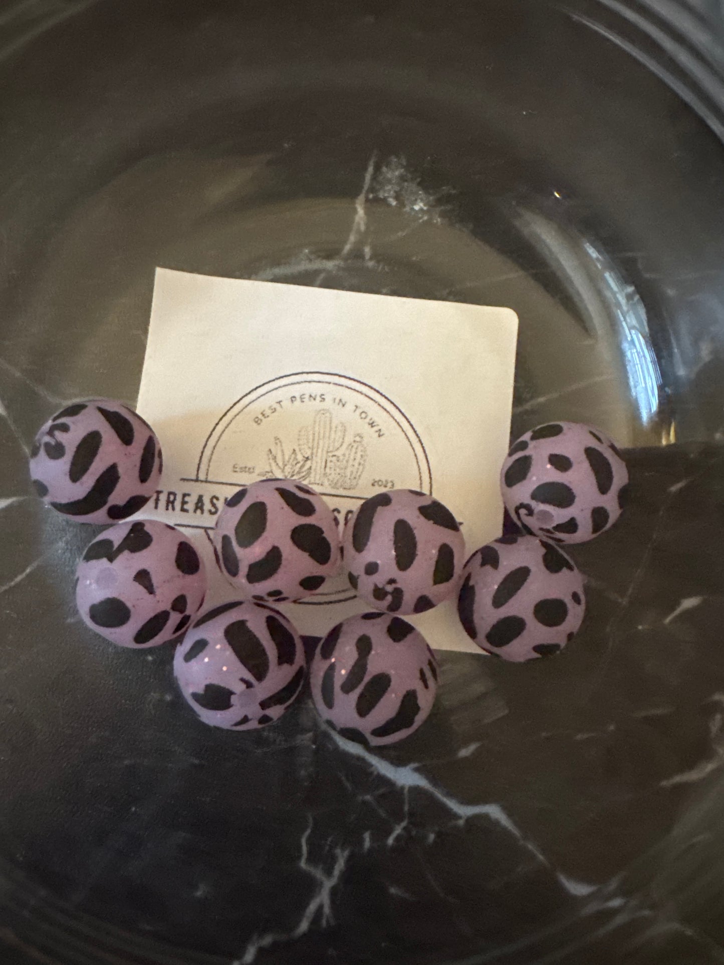 15mm Cow Print Silicone Beads