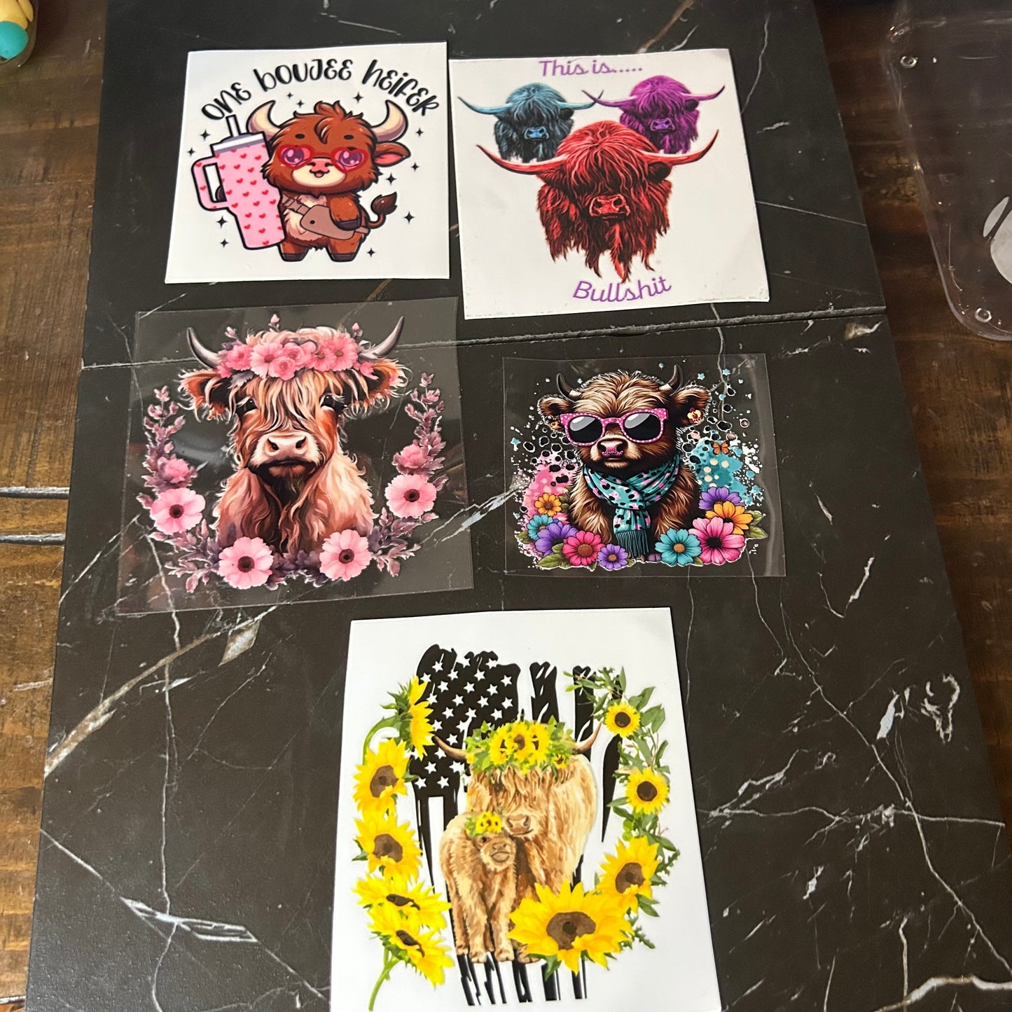 Western 16oz Wraps & Decals (Flowers, Cows, + Food & Disco)
