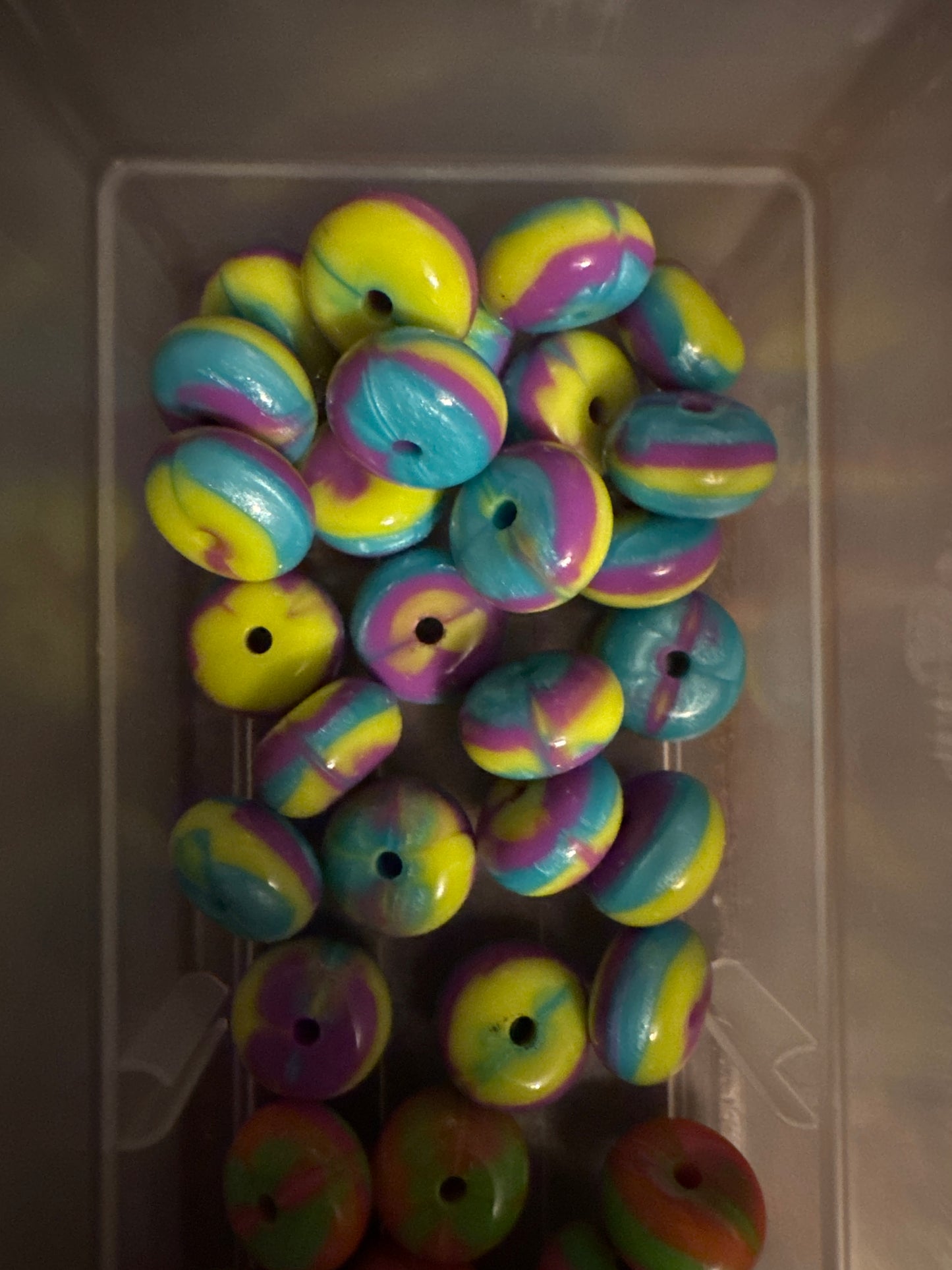 14mm Shimmer Opal Silicone Bead (Swirl & Confetti)