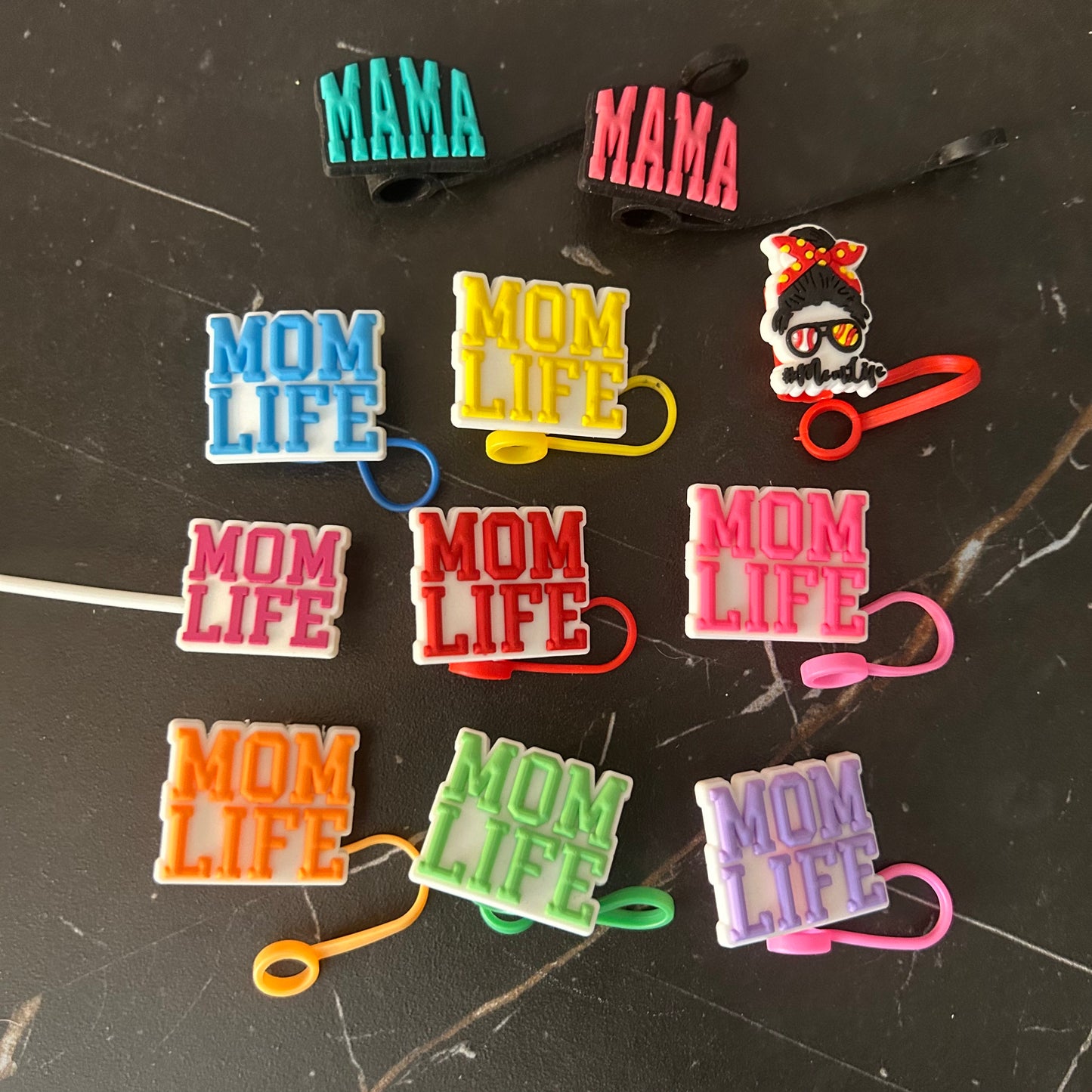 Mom/Mama Straw Toppers