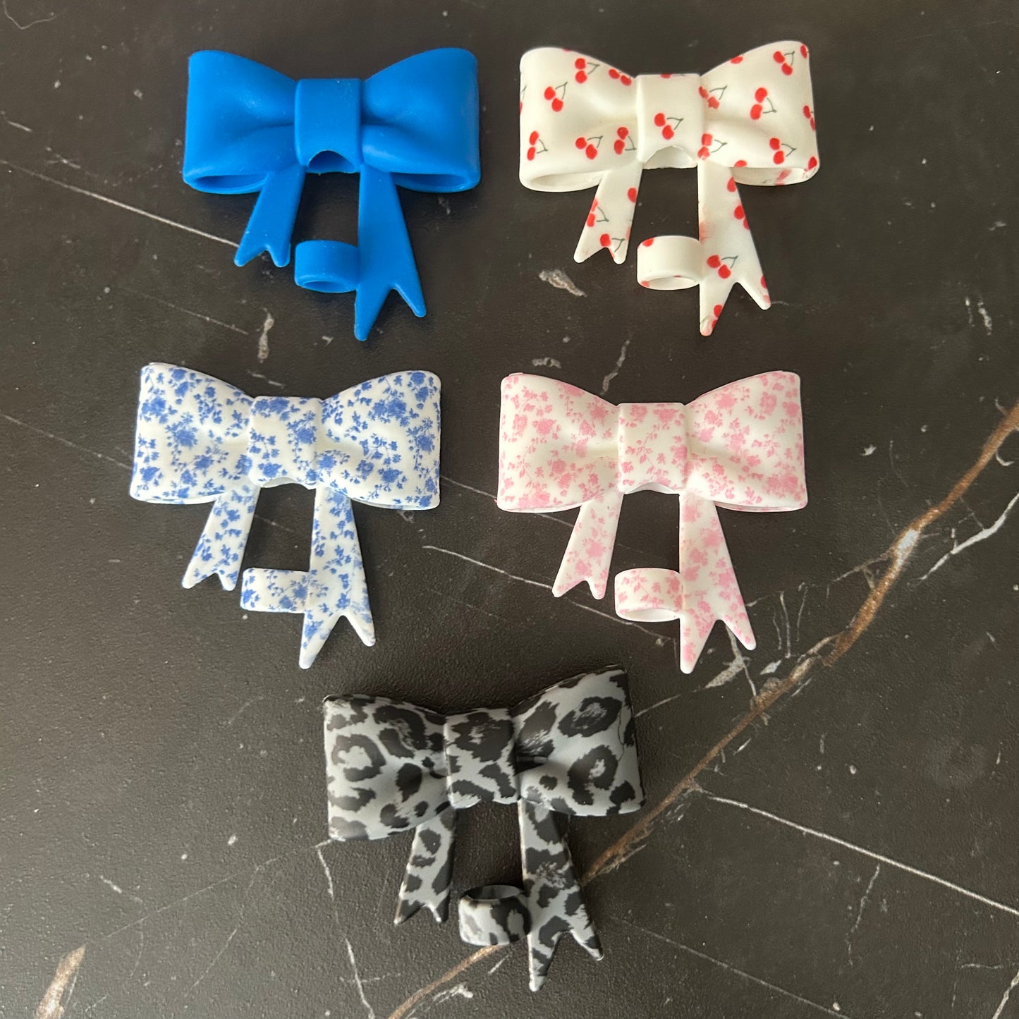 3D Bow Straw Toppers