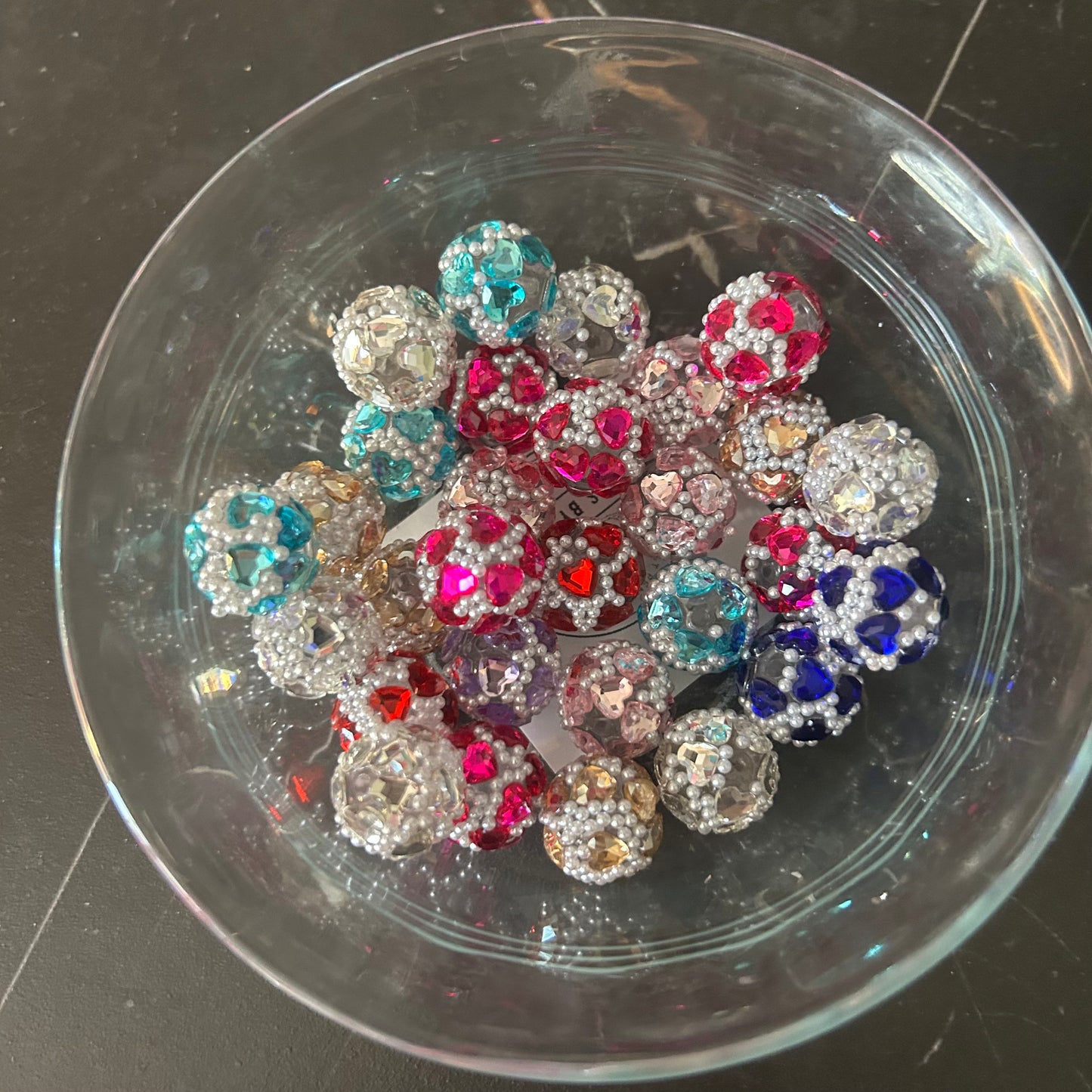 16mm Acrylic Pearls & Hearts Beads (Mixed Bag of 3)