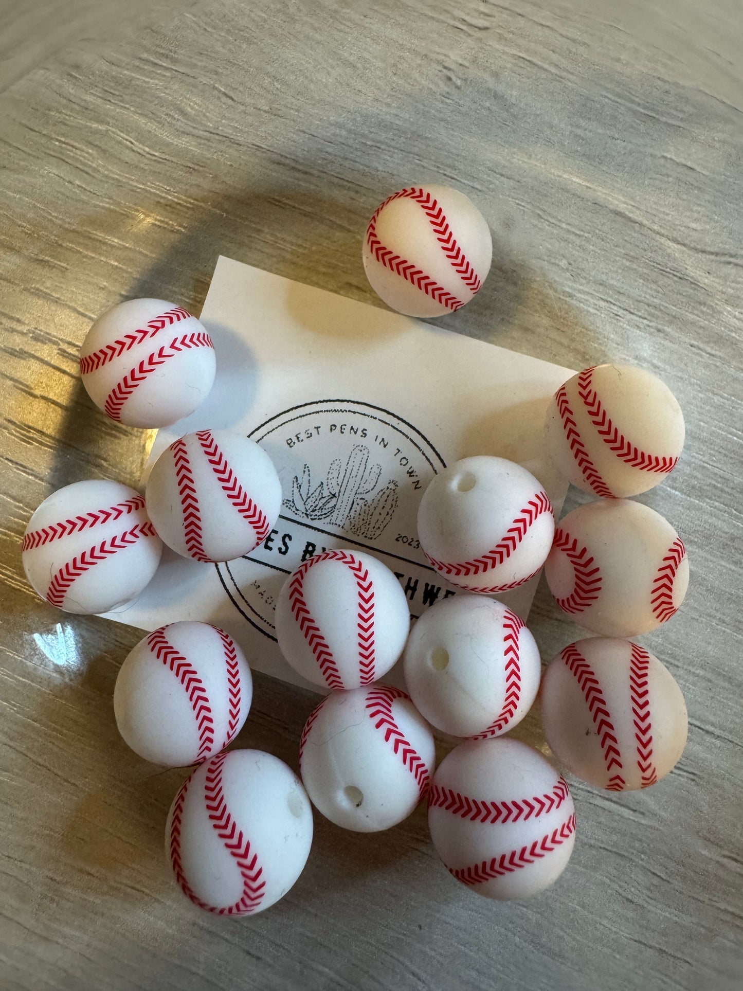15mm Silicone Baseball Bead
