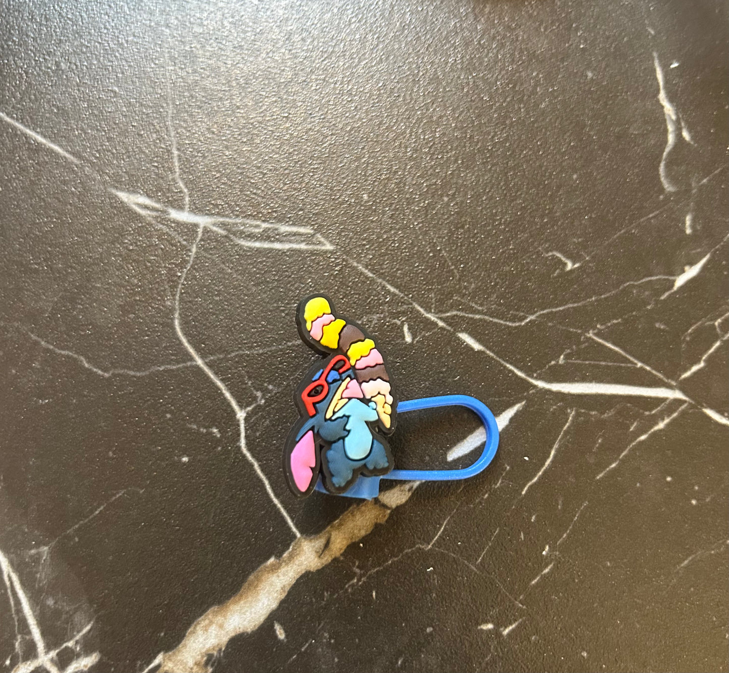 Blue Alien Straw Toppers