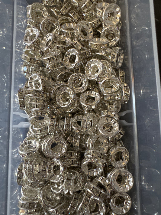Large Hole Silver Plated Spacer Beads - Mixed Bag (25)