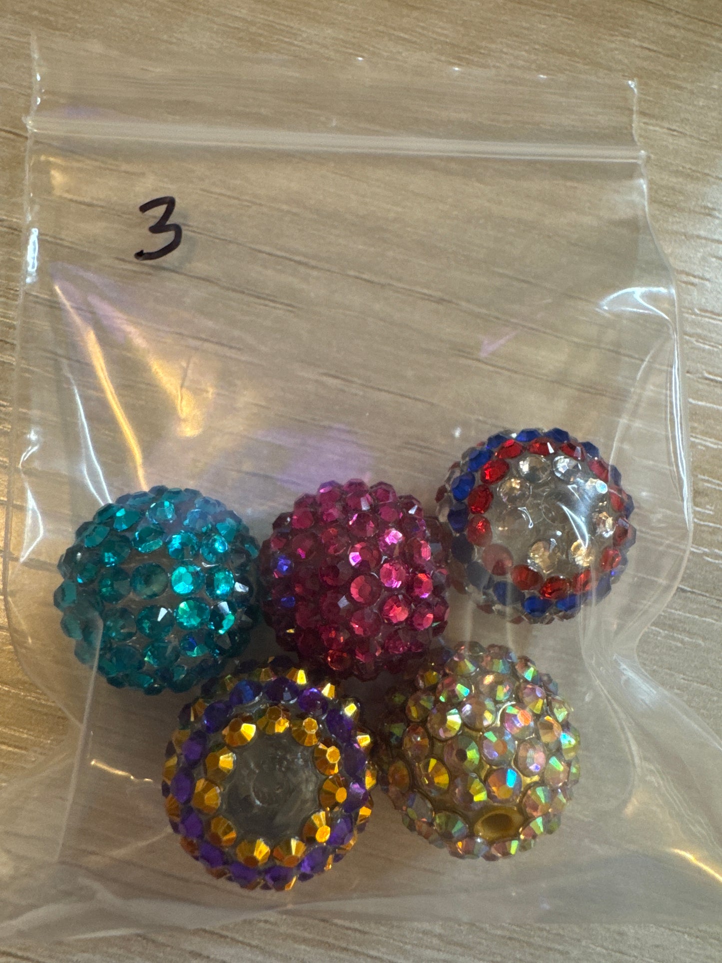 20mm Rhinestone Bead - Mixed Bag(5)