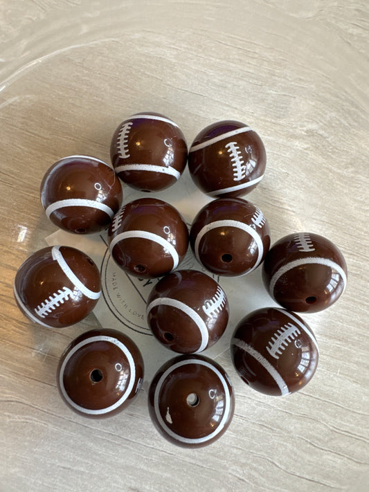 20mm Bubblegum Football Bead