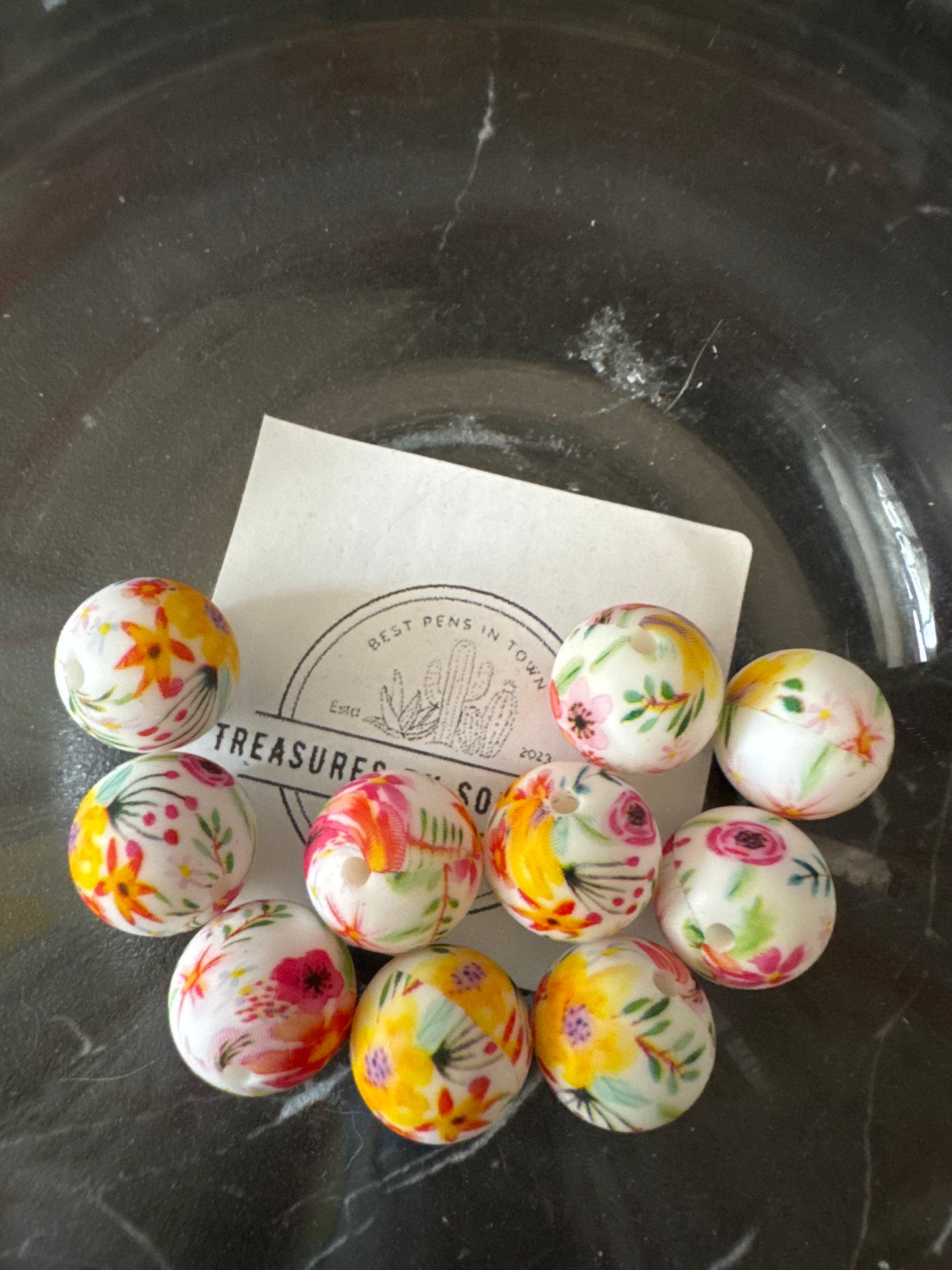15mm Bright Flower Silicone Bead
