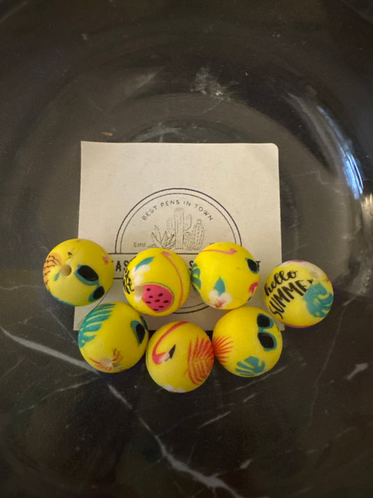 15mm Hello Summer Silicone Beads