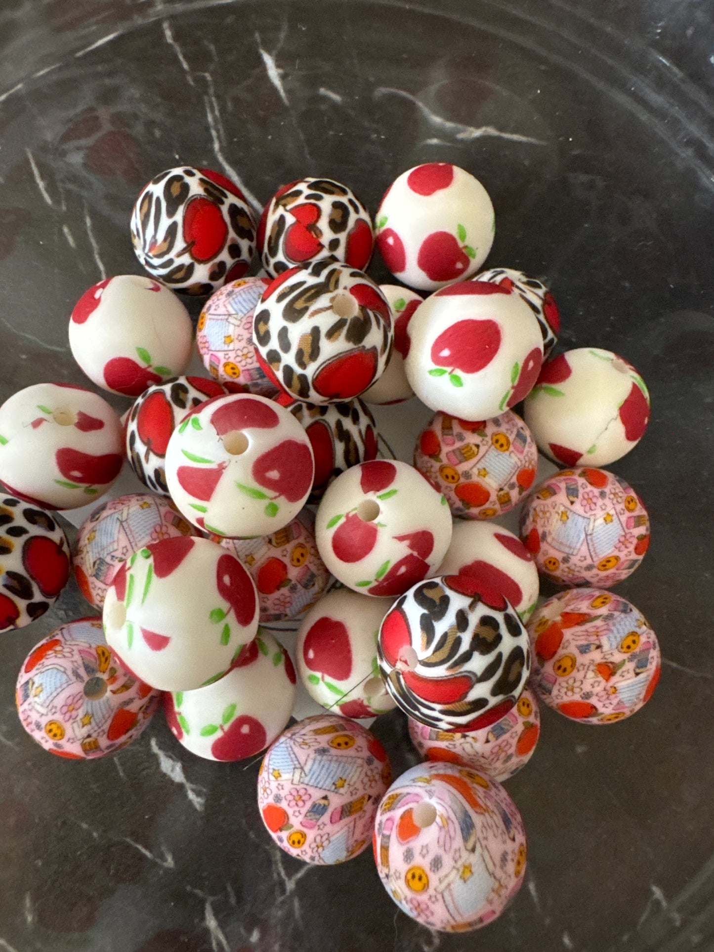 15mm Teacher Silicone Beads - Mixed Bag (5)