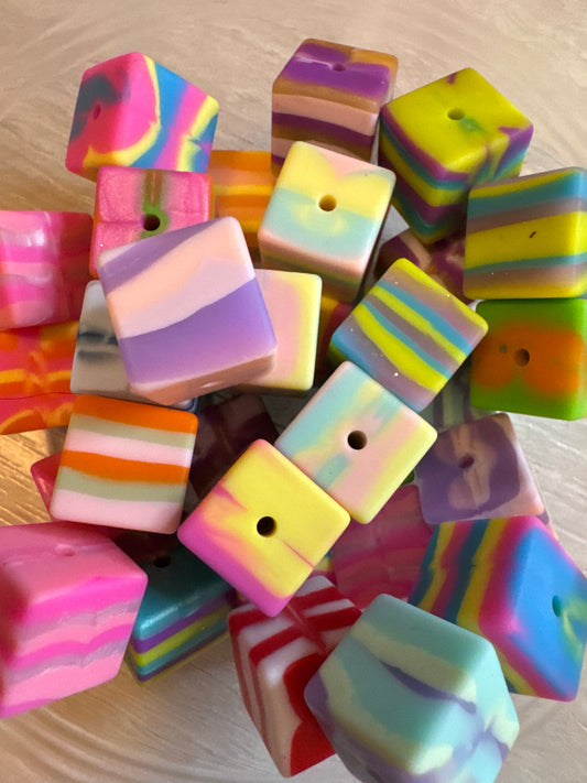 15mm Silicone Cube - Mixed Bag (5)