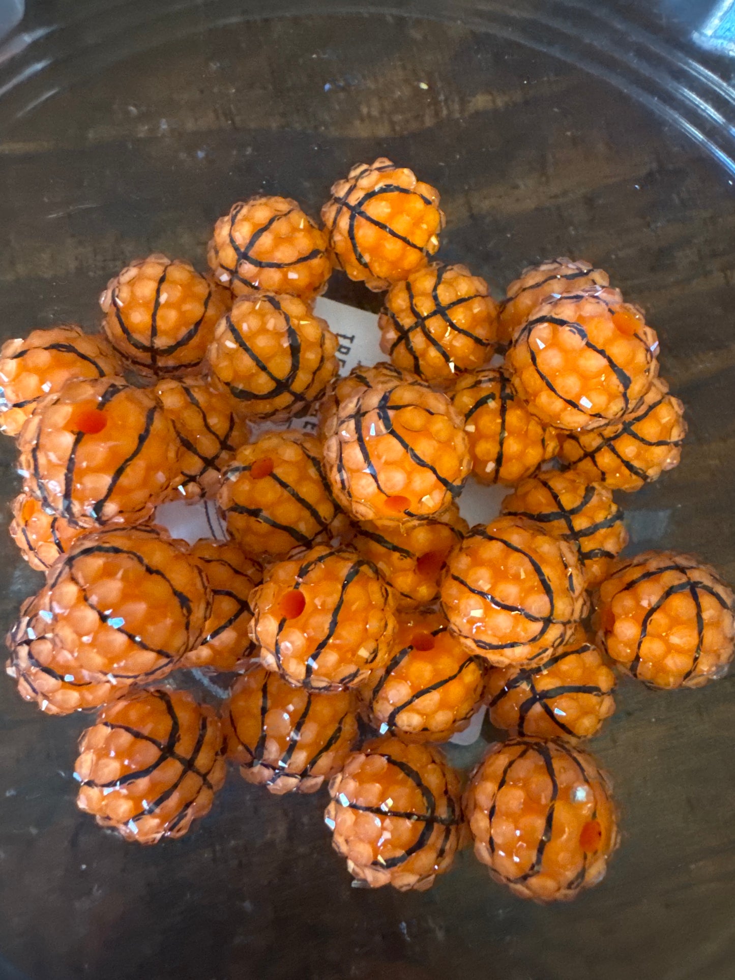 16mm Rhinestone Basketball beads
