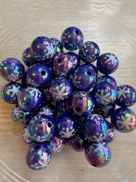 16mm Acrylic Snowflake beads