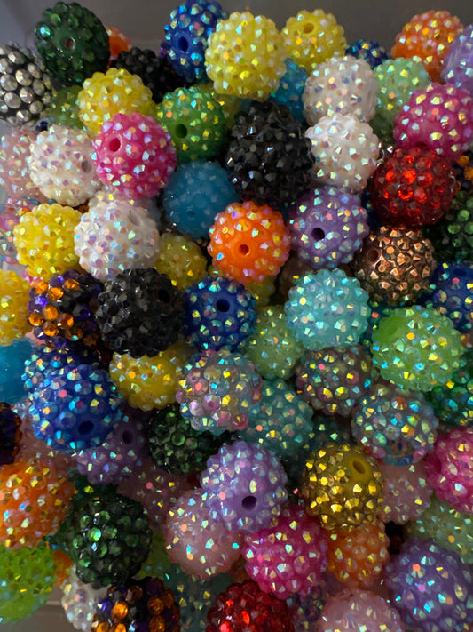 16mm Rhinestone Beads - Mixed Bag (10)