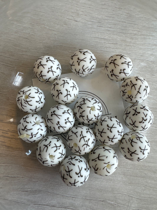 15mm Hockey Silicone Beads