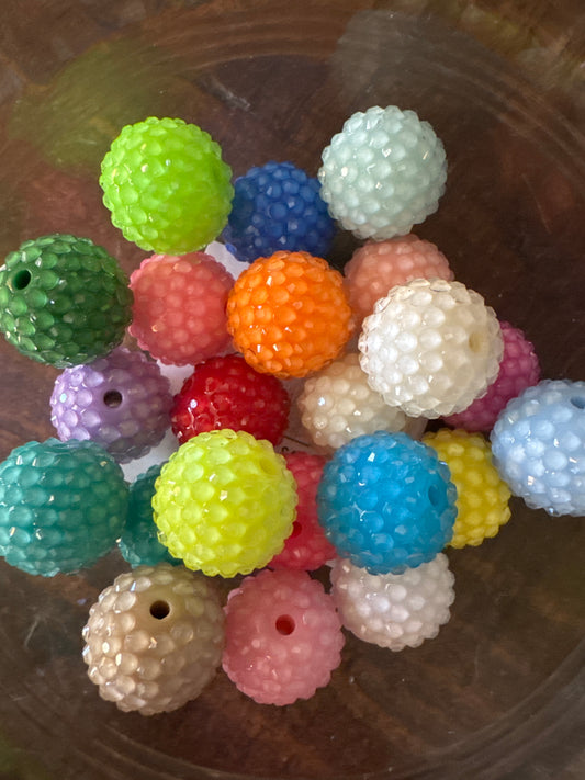 20mm Jelly Rhinestone Beads - Mixed Bag (5)