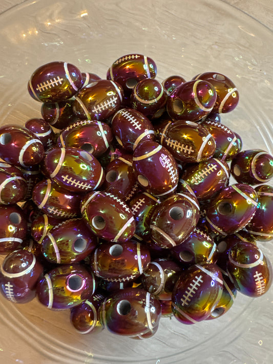 16mm Acrylic Brown Football beads