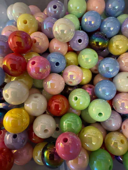 16mm Colorful Acrylic Beads - Mixed Bag (5)