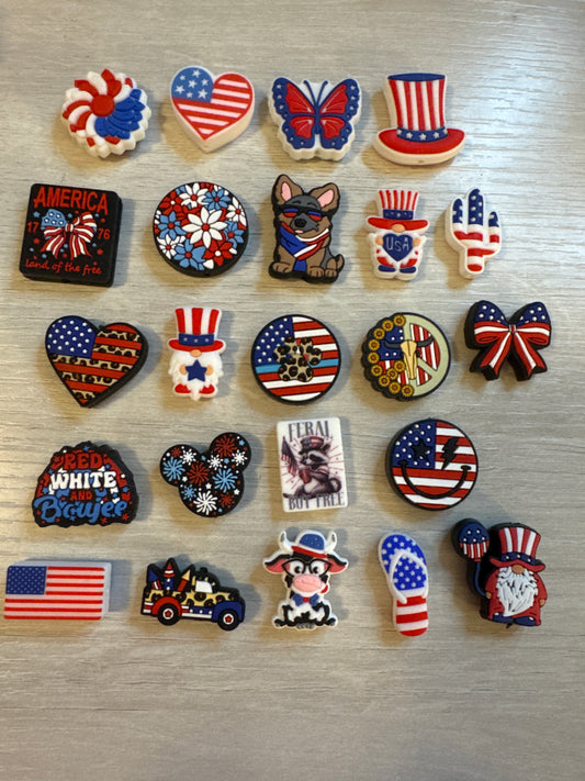 4th of July silicone focal beads