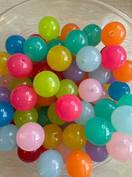 16mm Acrylic Jelly Beads (mix bag of 10)