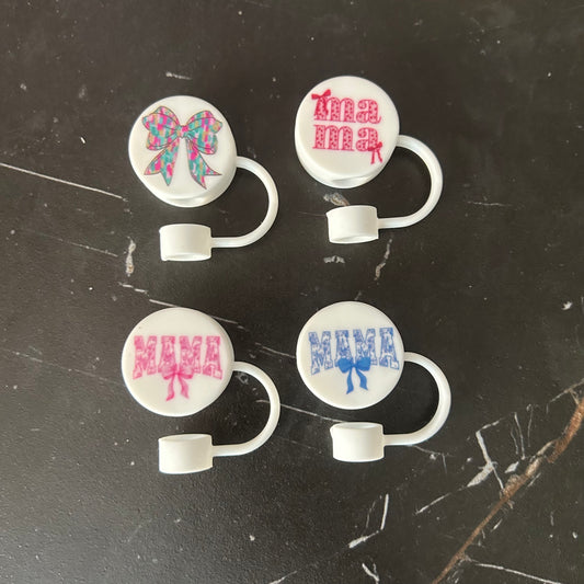 3D Circle Print Straw Toppers
