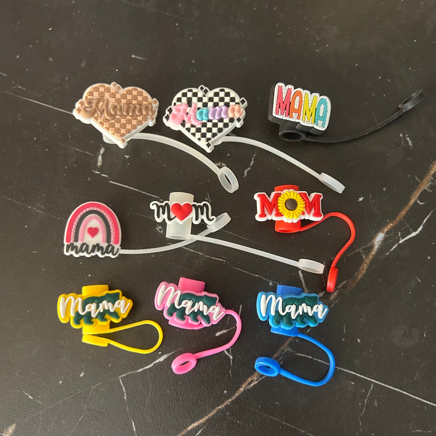 Mom/Mama Straw Toppers