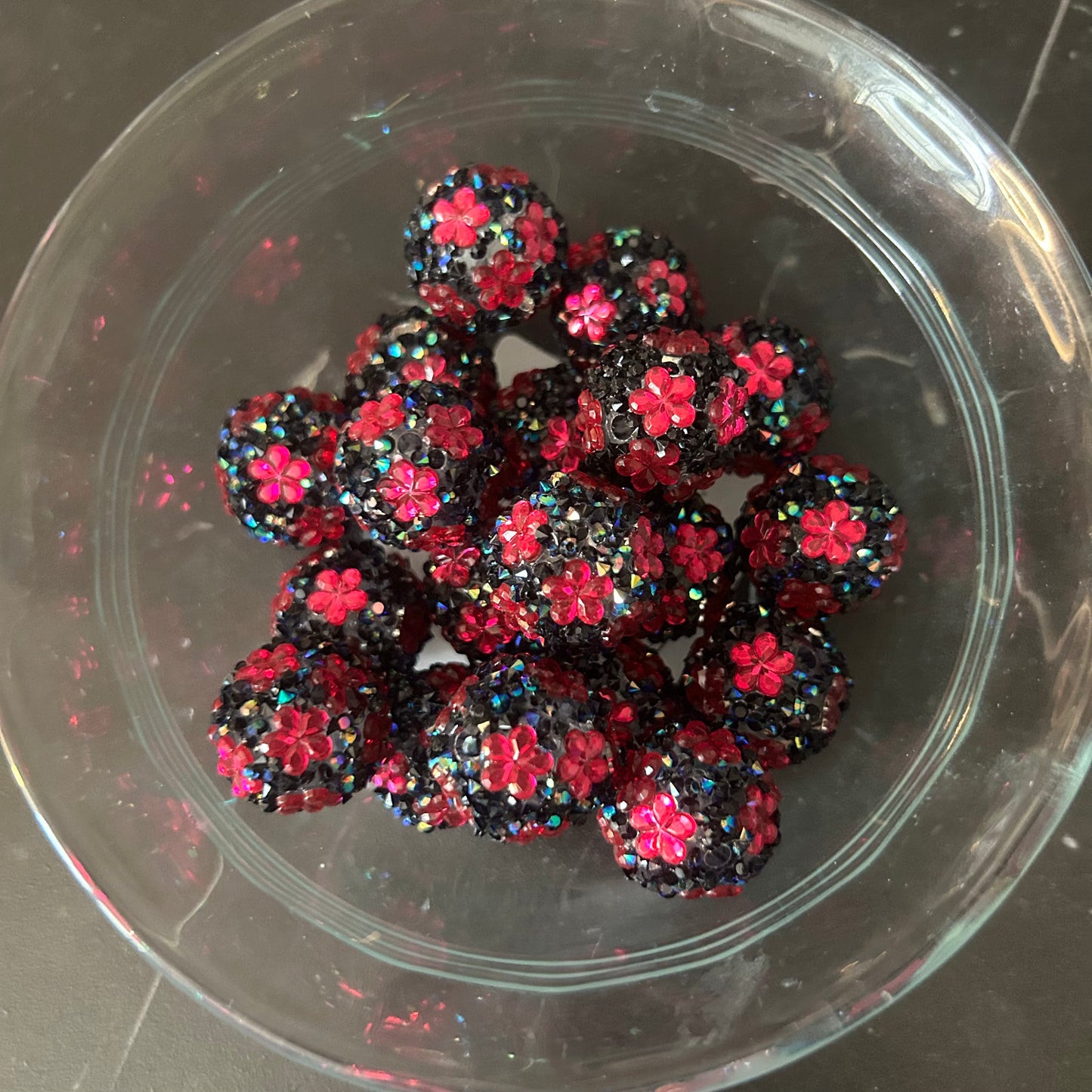 20mm Rhinestone Flower Beads