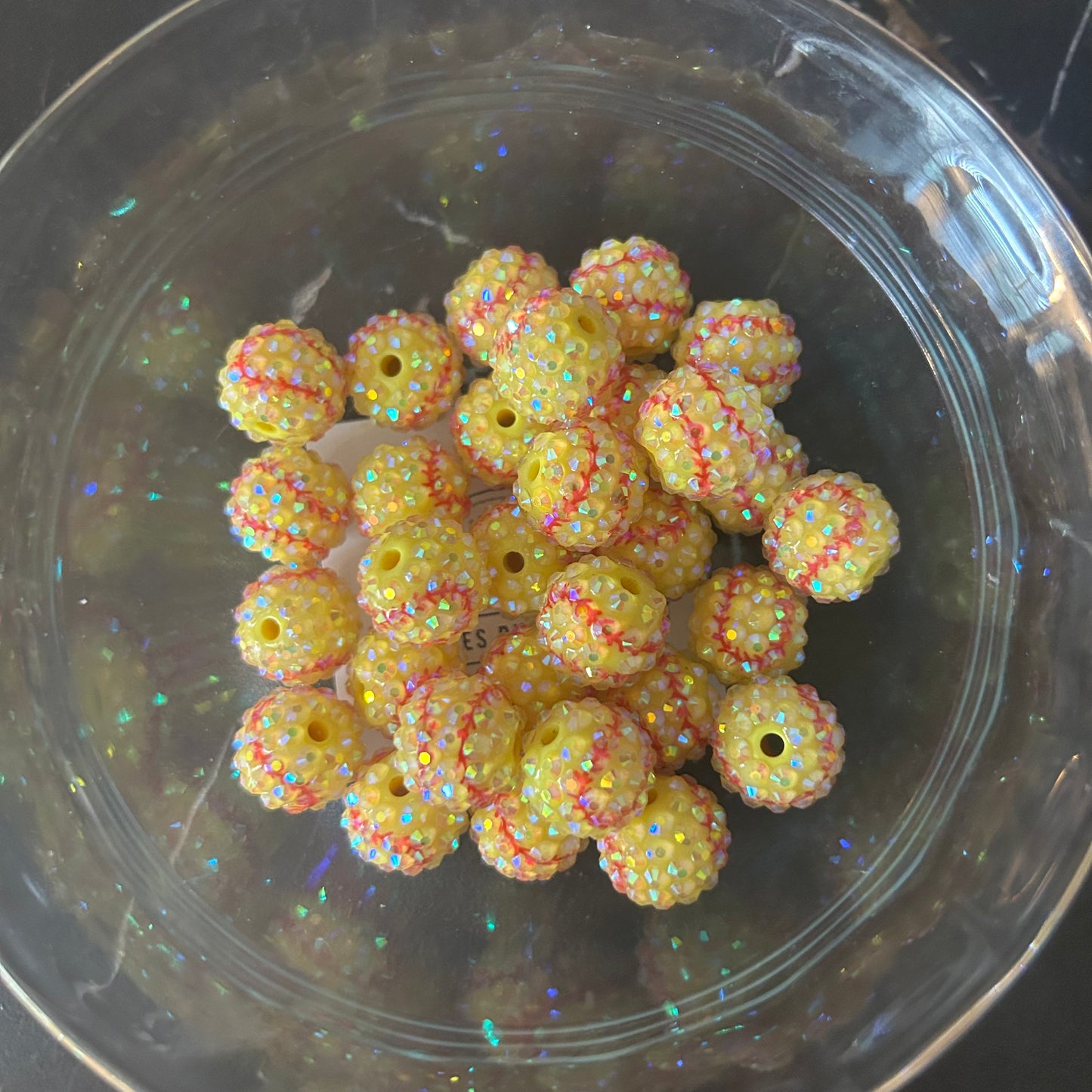 16mm Rhinestone Softball Bead
