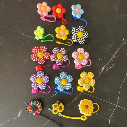 Flower Straw Toppers