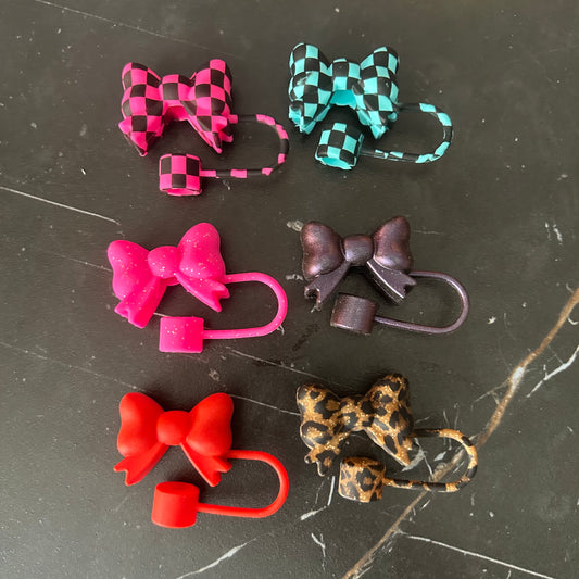 3D Bow Straw Toppers
