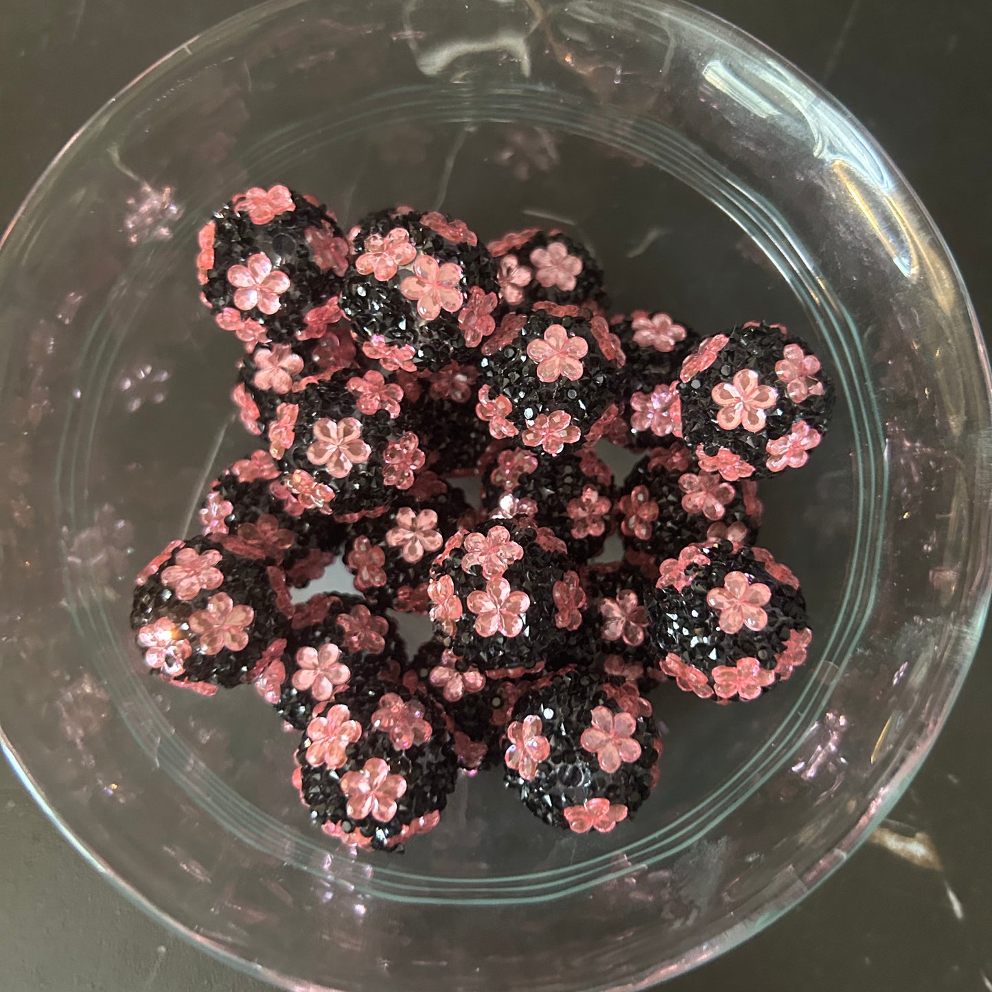 20mm Rhinestone Flower Beads