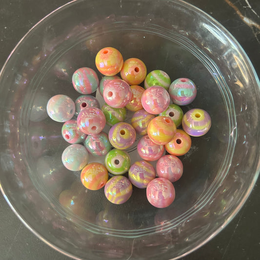 16mm Acrylic Opal Swirl Beads (Mixed Bag of 3)