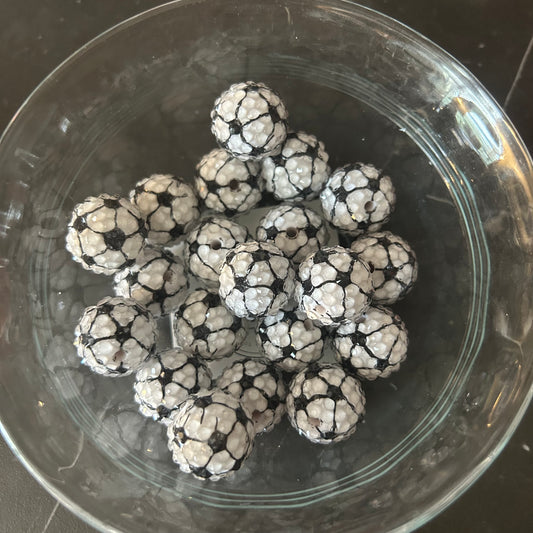 20mm Rhinestone Soccer Bead