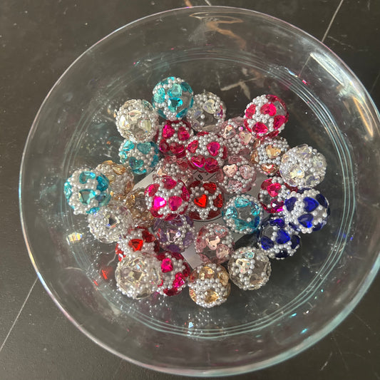 16mm Acrylic Pearls & Hearts Beads (Mixed Bag of 3)