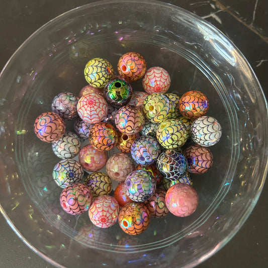 15mm Acrylic Opal Spider Web Beads (Mixed Bag of 3)