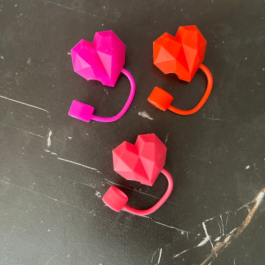 3D Heart Straw Toppers