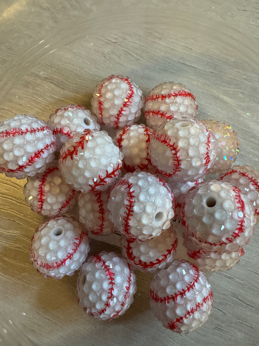 20mm Rhinestone Baseball Bead