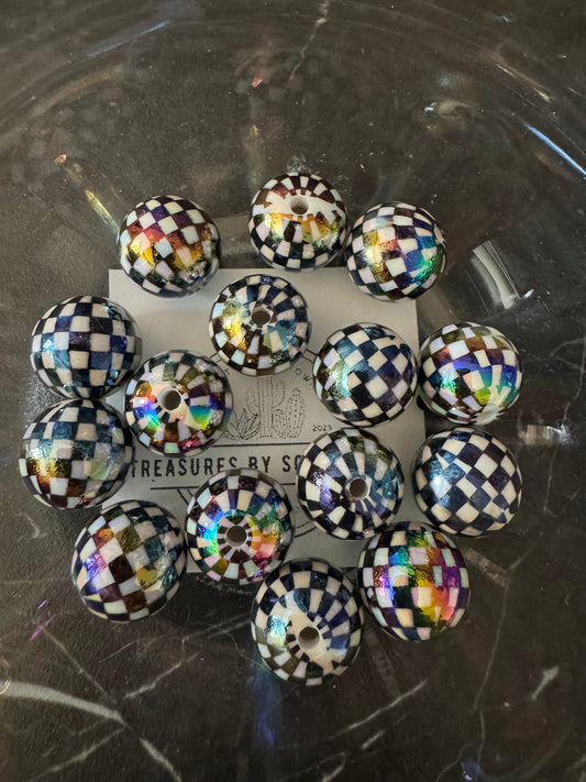 16mm Checkerboard Acrylic beads