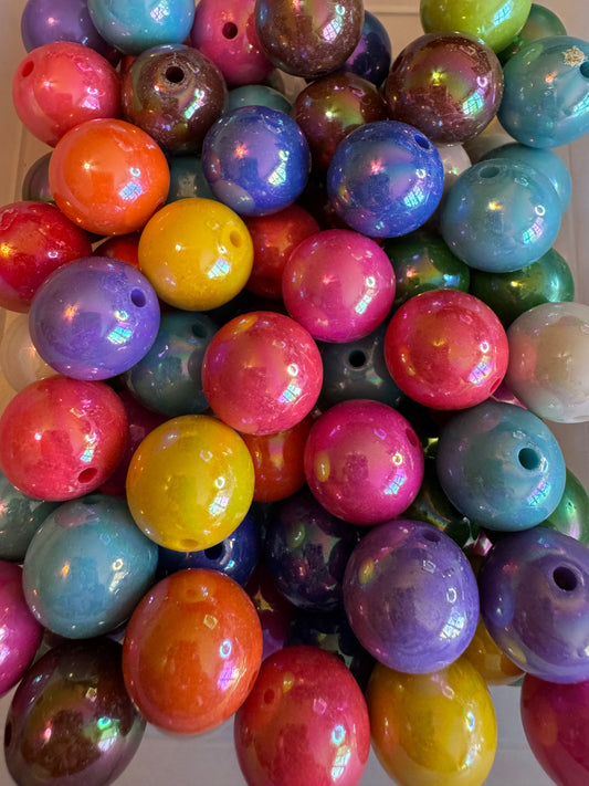 20mm Acrylic fun color beads (mixed bag of 10)
