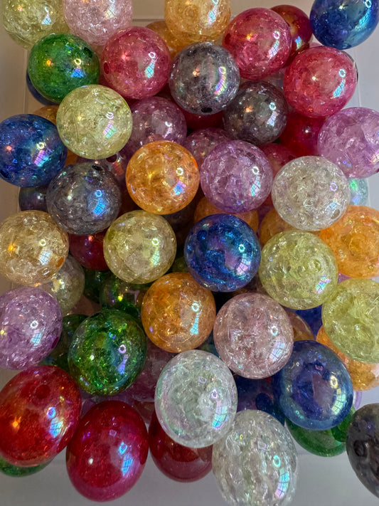 20mm Acrylic Crackle beads (mixed bag of 10)