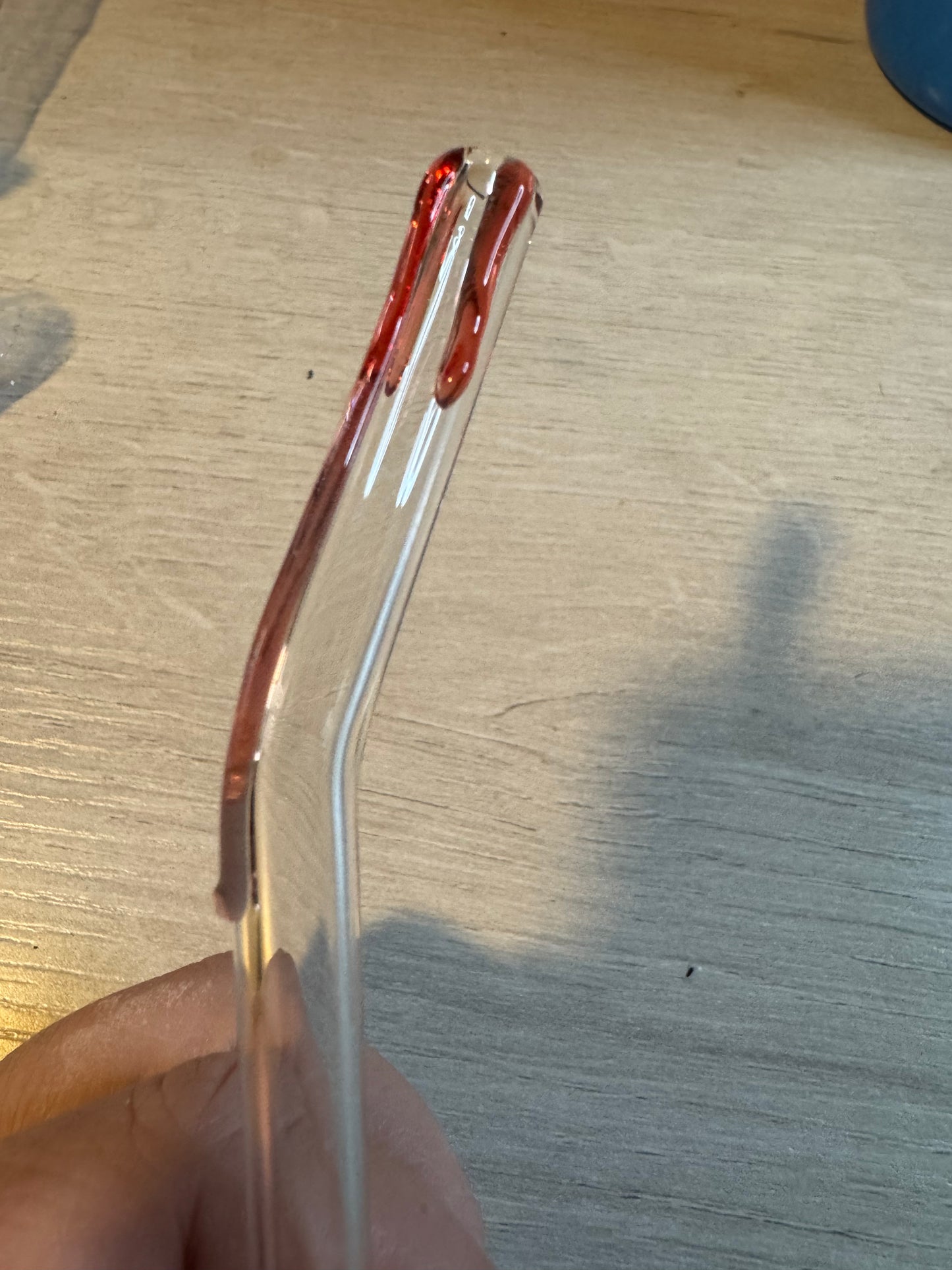 Blood drip glass straw